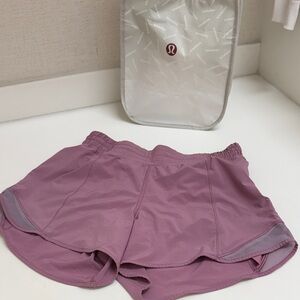 lululemon Hotty High High Rise Lined Mauve Pink Athletic Shorts